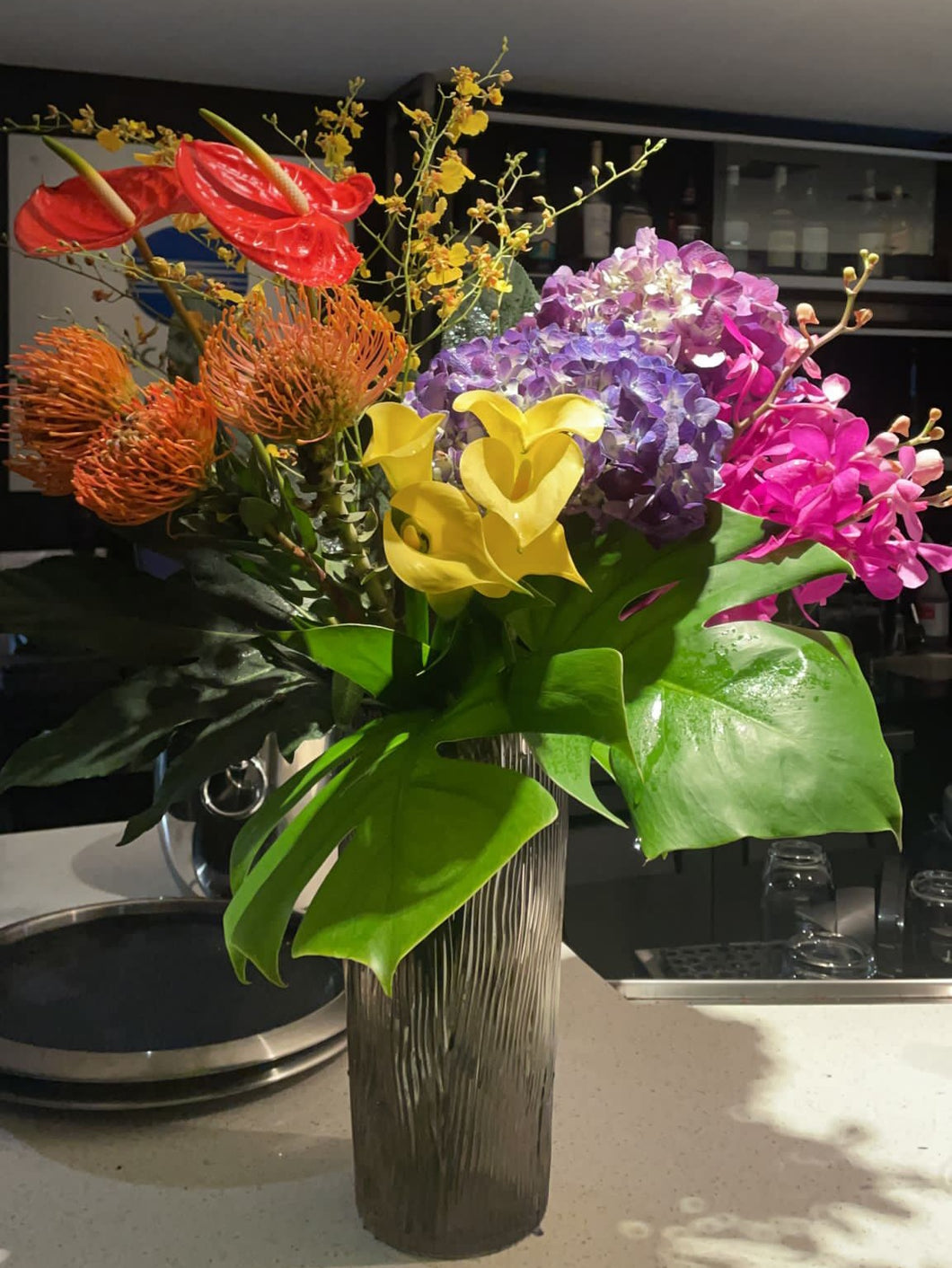 Tropical Touchdown Vase Arrangement