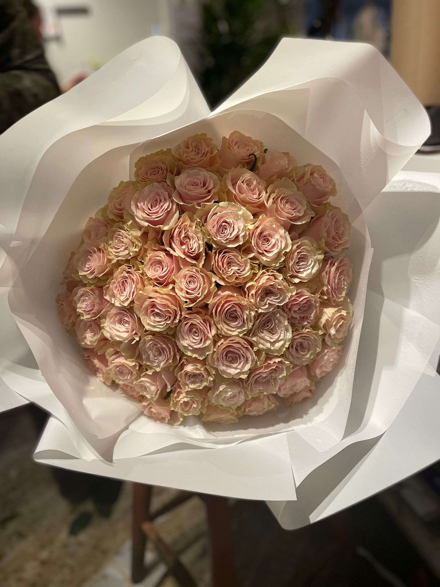 Pave White Roses Rose Pavé Bouquet – The Granville Island Florist