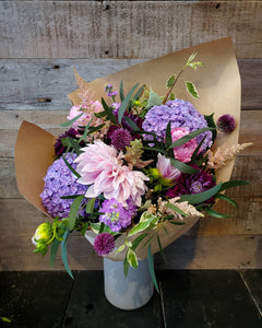 Gorgeous violets and jewel tone flowers are the ultimate complimentary bouquet.
